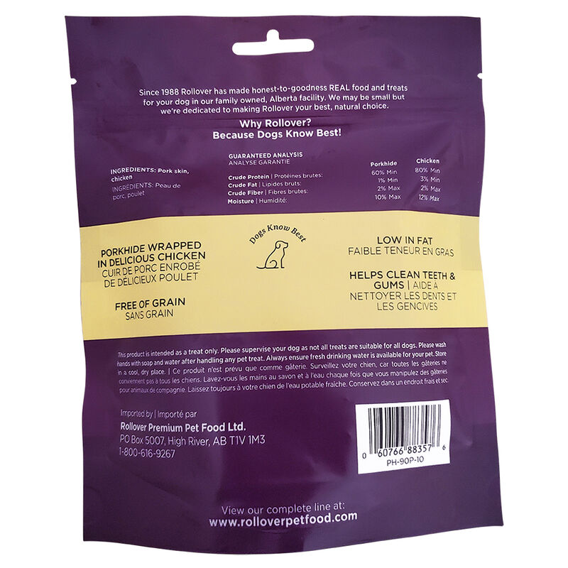 Rollover, Chicken Wrapped Porkhide Twists - 10pk image number null