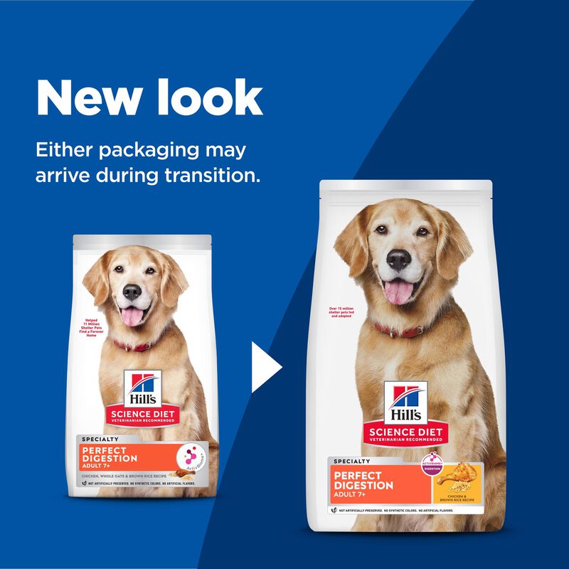 Science Diet, Adult 7+ Perfect Digestion Chicken Barley & Oats Recipe - Dog Dry Food image number null