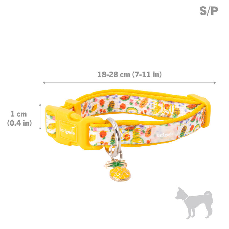 Mini Brigade Mini Neoprene Dog Collar with Charm - Tutti Frutti image number null