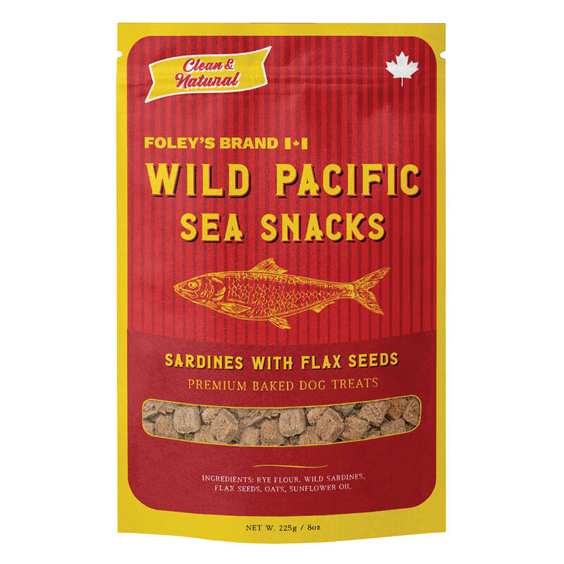 Foley's, Wild Pacific Sea Snacks - Sardines with Flax Seeds - Baked Dog Treats image number null