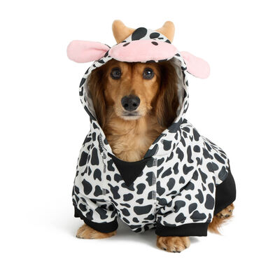 Cow Fleece Hoodie for Dogs