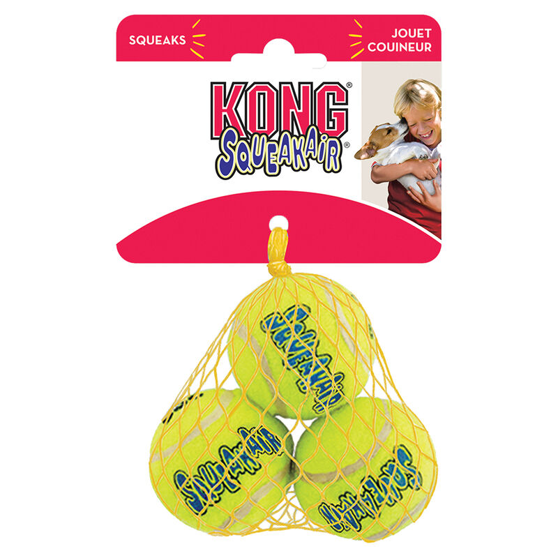 KONG, SqueakAir Tennis Balls - 3 Pk - Toss Dog Toy image number null