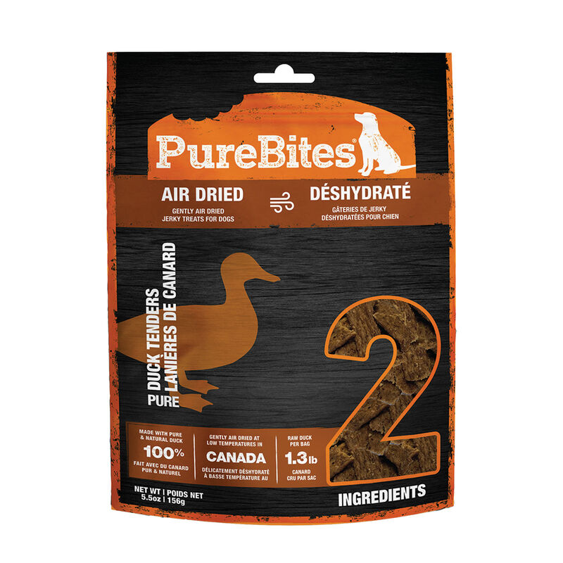 PureBites, Mid Size Treats - Duck Jerky - 156 g - Freeze Dried Dog Treat image number null