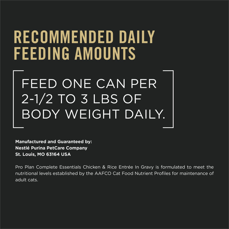 Purina Pro Plan Complete Essentials Chicken & Rice Entr&eacute;e in Gravy Adult Wet Cat Food 85g image number null