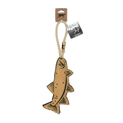 Tall Tails, Leather & Wool Trout - Tan - 16" - Tug Dog Toy