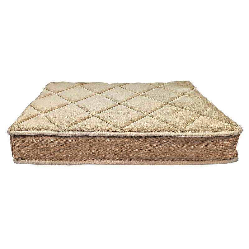 BeOneBreed, Diamond bed  - Linen + Irish Cream - Plush Dog Bed image number null