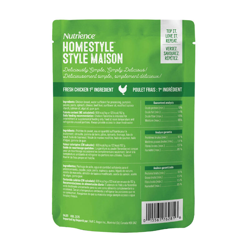 Nutrience, Homestyle Topper Chicken Florentine &ndash; Dog Wet Food image number null