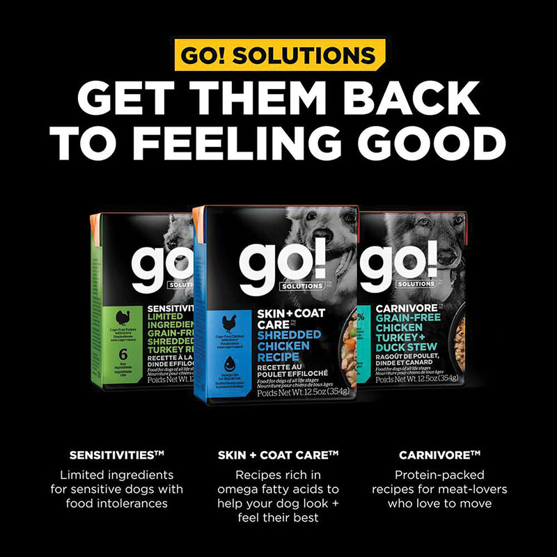 GO! SOLUTIONS, SKIN + COAT CARE Shredded Chicken Recipe for dogs - Wet Dog Food image number null