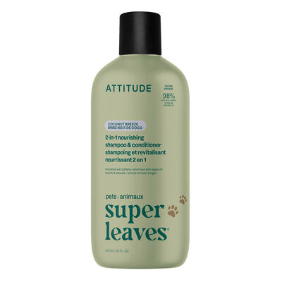 Attitude Super Leaves Pet 2-in-1 Nourishing Shampoo & Conditioner - Coconut 473 ml
