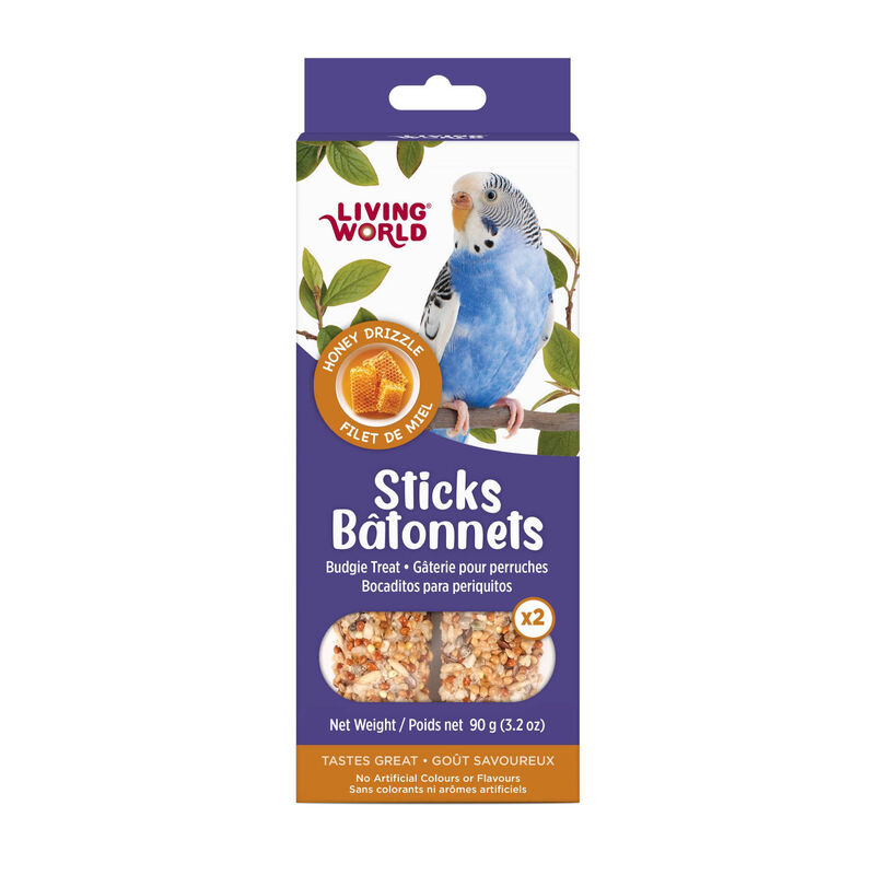 Living World Budgie Treat Sticks - Honey Drizzle 2 pk image number null