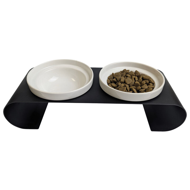 Brigade, Double Ceramic Bowl on Metal Base image number null