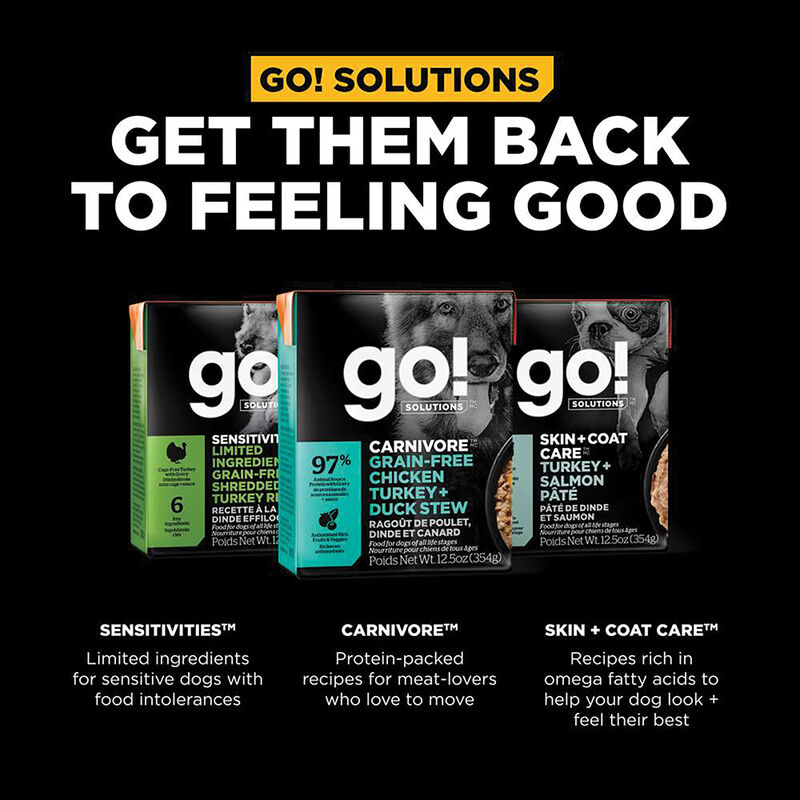 GO! SOLUTIONS, CARNIVORE Grain Free Chicken, Turkey + Duck Stew for dogs - Wet Dog Food image number null