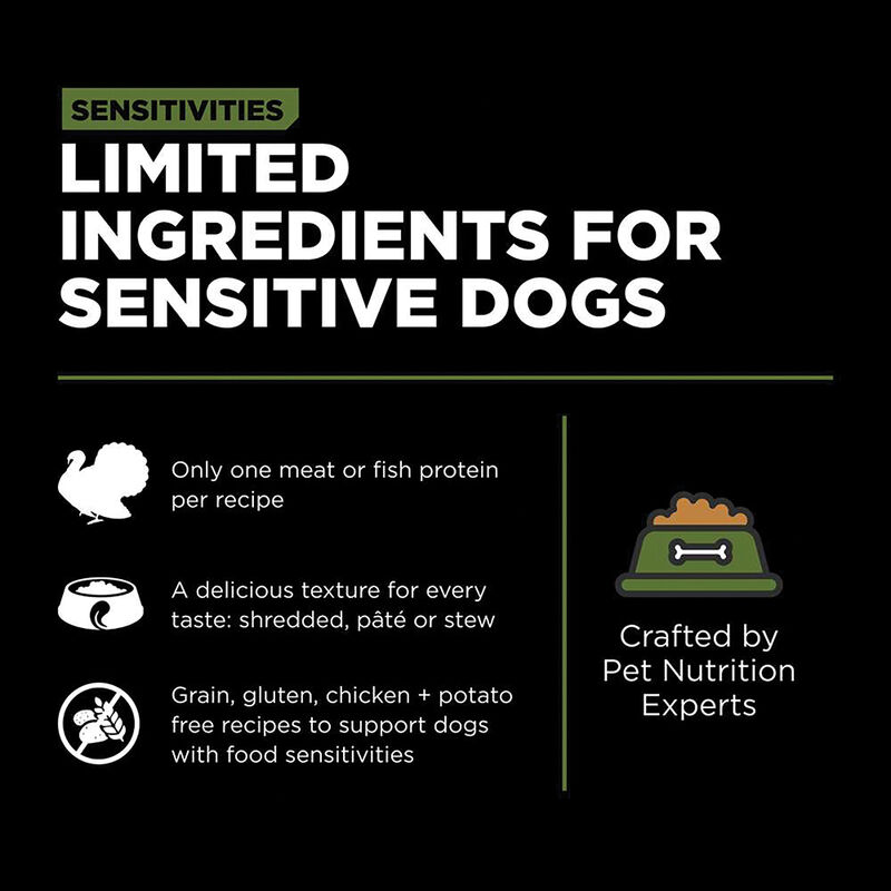 GO! SOLUTIONS, SENSITIVITIES Limited Ingredient Grain Free Shredded Turkey Recipe for dogs - Wet Dog image number null