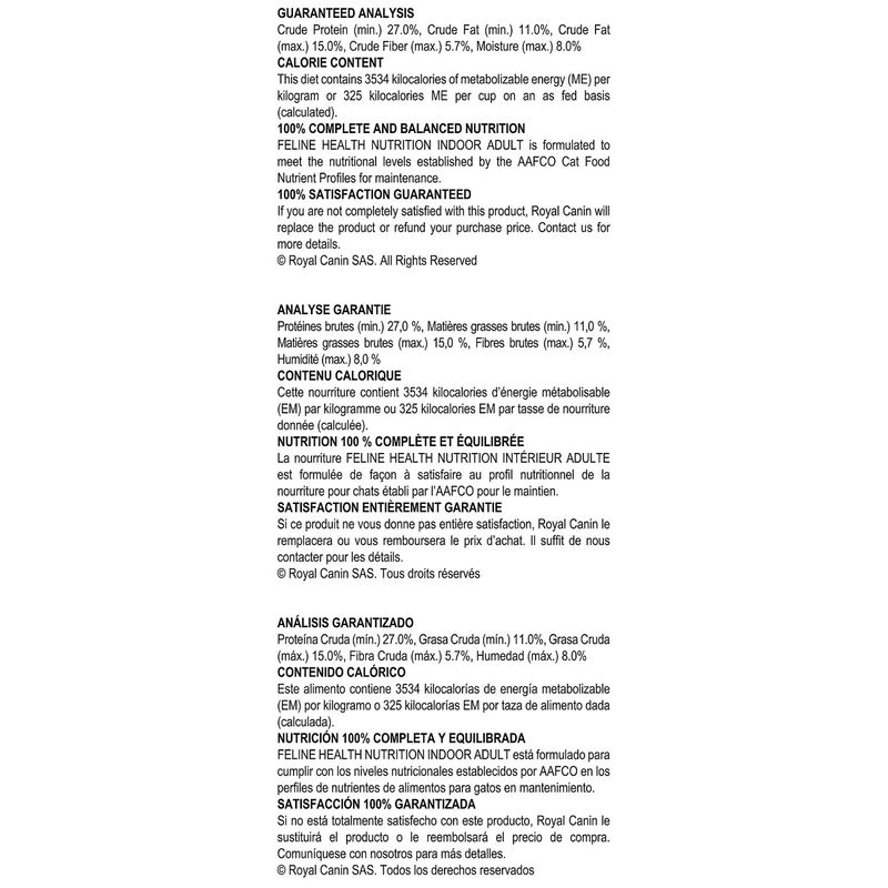 Royal Canin, Feline Health Nutrition Indoor Adult - Dry Cat Food image number null
