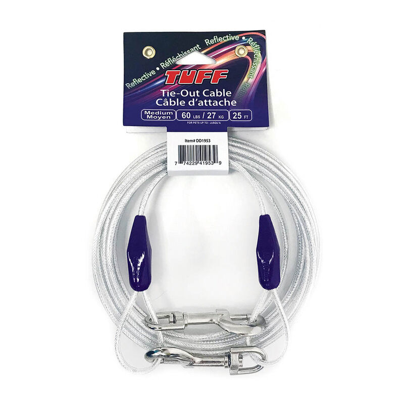 TUFF, Reflective Tie-Out Cable - Medium - 25' image number null
