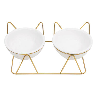 Brigade Double Ceramic Cat Bowls