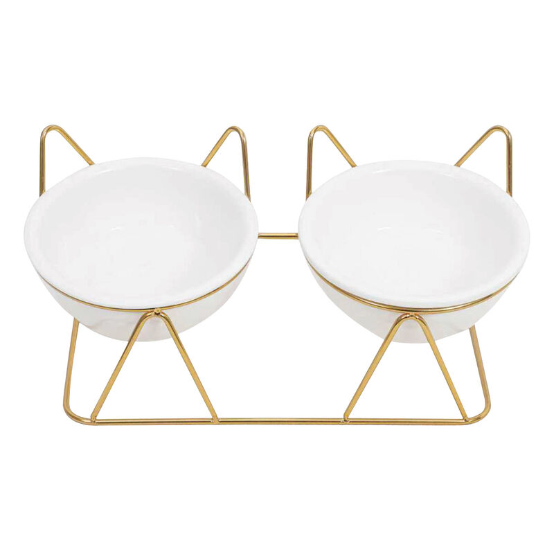 Brigade Double Ceramic Cat Bowls image number null