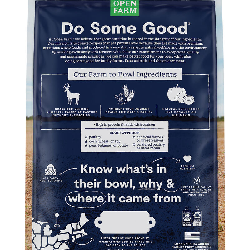 Open Farm, New Zealand Venison with Ancient Grains - 1.8 kg - Dry Dog Food image number null