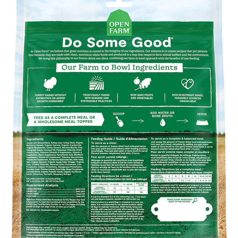 Open Farm, Homestead Turkey Freeze Dried Raw Dog Food - Freeze Dried Dog Food image number null