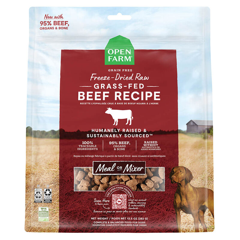 Open Farm, Grass Fed Beef Freeze Dried Raw Dog Food - Freeze Dried Dog Food image number null