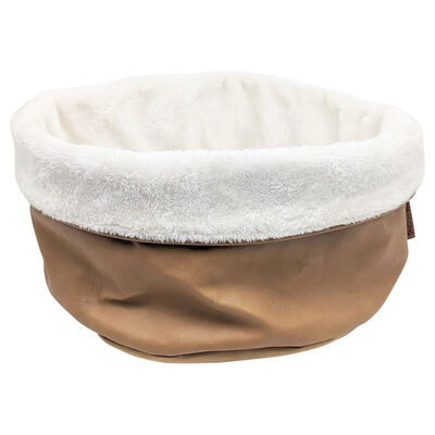 Faux Leather Basket - Pecan