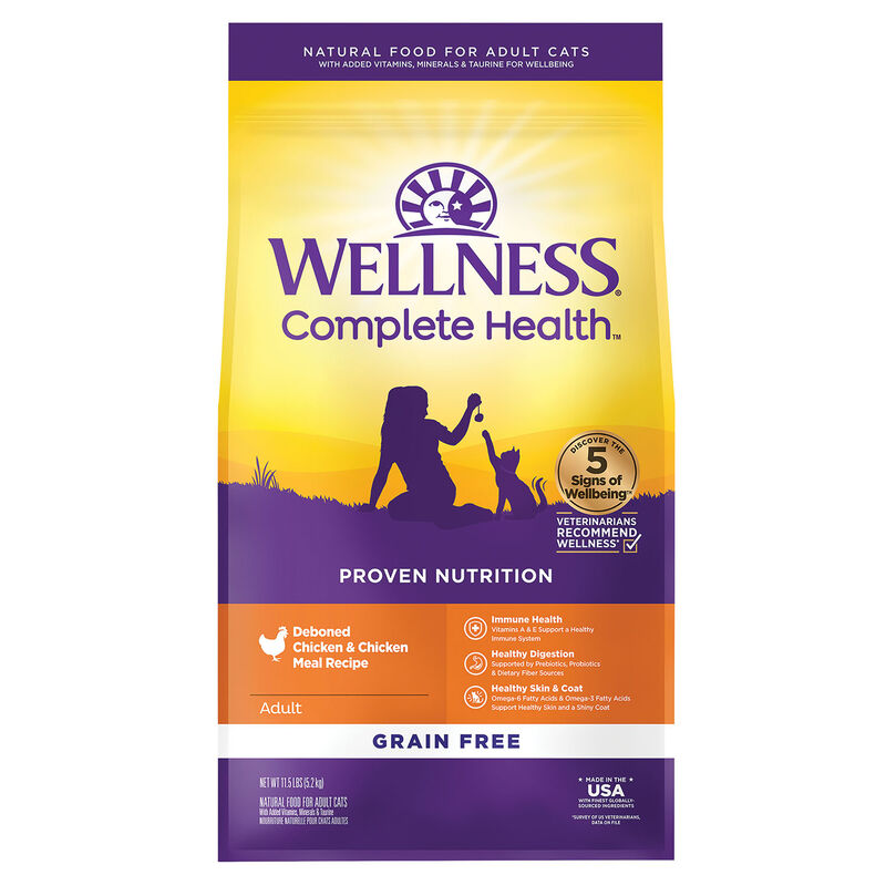 Wellness, Feline Adult - GF Complete Health - Chicken - Dry Cat Food image number null