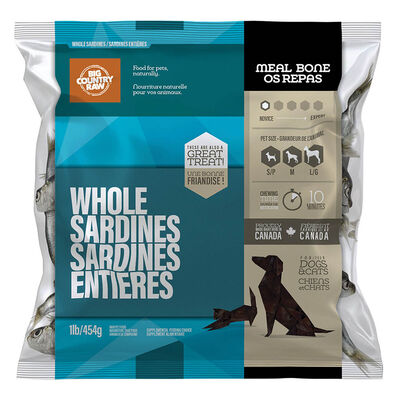 Big Country Raw, Sardines - 1 lb - Frozen Dog Food