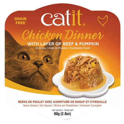 Catit, Grain Free - Chicken Dinner with Layer of Beef & Pumpkin in Gravy - Wet Cat Food