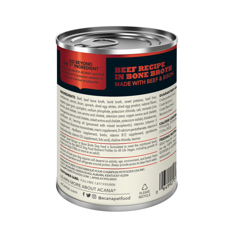 Acana, Can, Adult - Beef Recipe in Bone Broth - 363 g - Wet Dog Food image number null