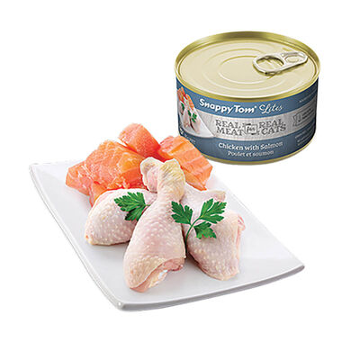 Snappy Tom, Can, Feline Adult - Chicken w/ Salmon - 85 g