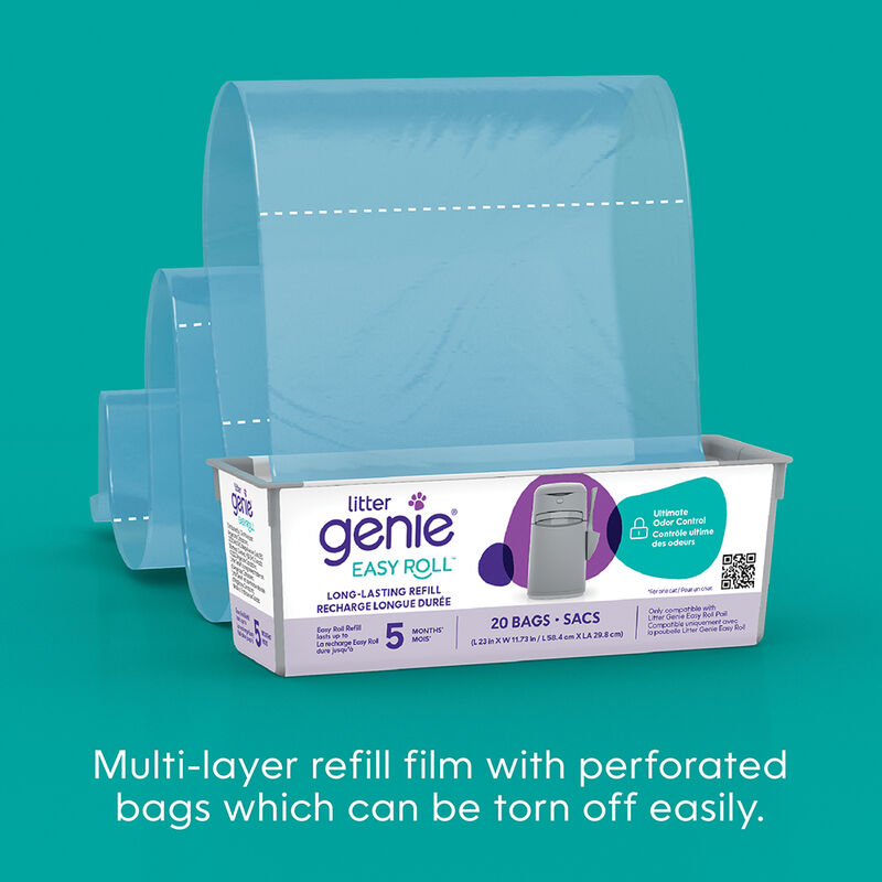 Litter Genie, Easy Roll Long-Lasting Refill, 20 Bags (Up To 5 Months) image number null