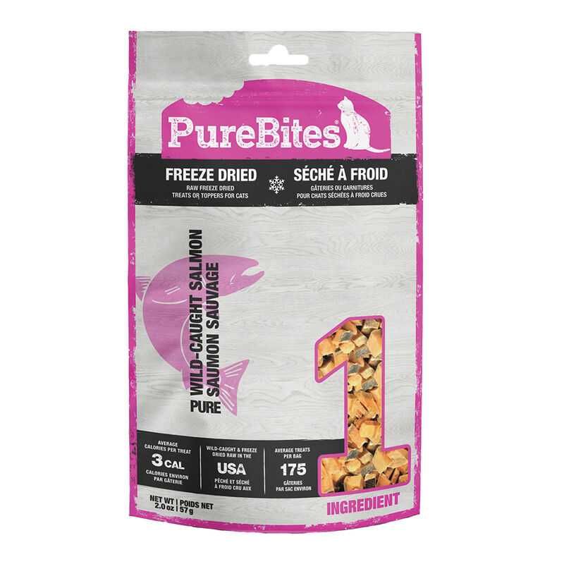 PureBites, Super Value Size Cat Treats - Salmon - 57 g - Freeze Dried Cat Treat image number null