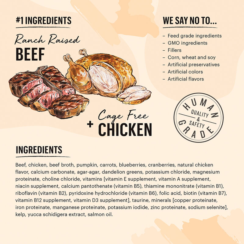 The Honest Kitchen, Grain Free Beef & Chicken P&acirc;t&eacute; - Wet Cat Food image number null