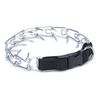 Easy-On Dog Prong Training Collar with Buckle, Black, 2.0 mm x 14"