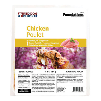 Red Dog Blue Kat, Foundations Chicken 4x0.25lb  - Frozen Dog Food