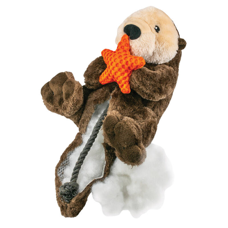 Tall Tails, Plush Otter w Squeak & Rope Toy - 13" image number null