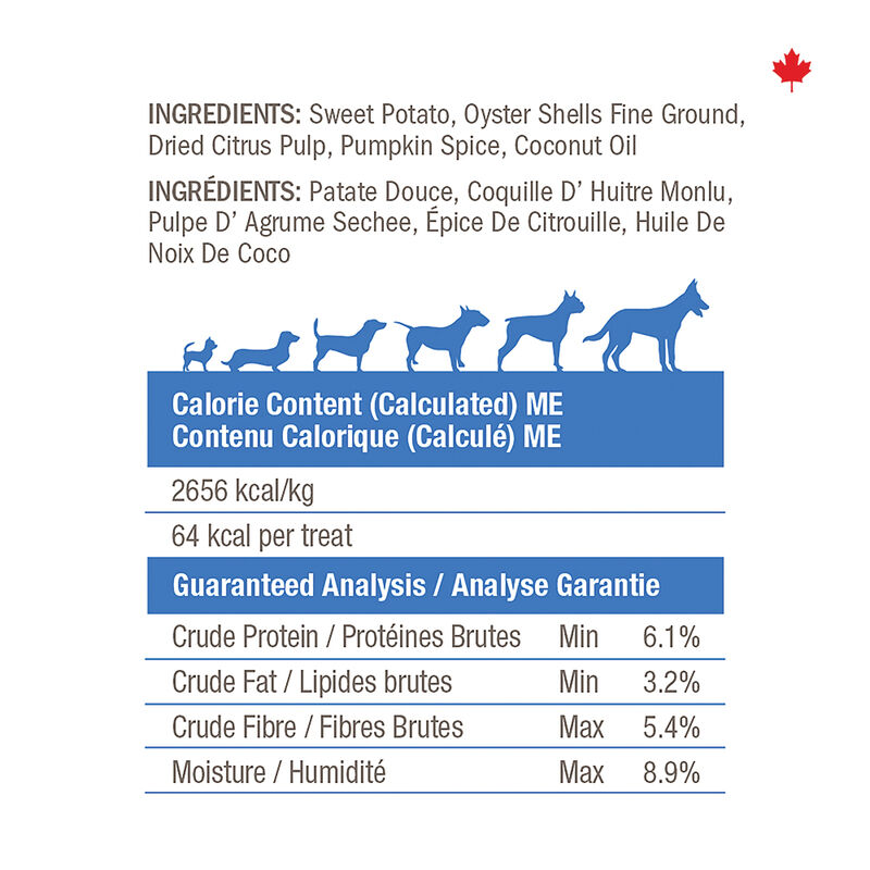 Crumps' Naturals, Pumpkin Spice Plaque Buster - 10pk - Dog Treat image number null