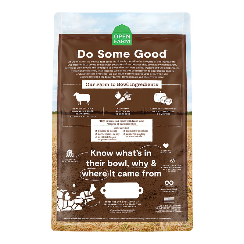 Open Farm, Pasture Raised Lamb - 1.81 kg - Dry Dog Food image number null
