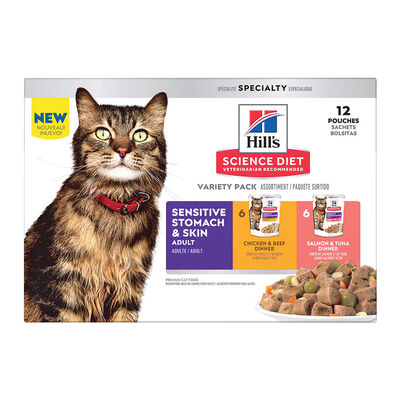 Science Diet, Sensitive Skin & Stomach Variety Pack 80 g - 12 pk - Wet Cat Food