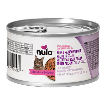 Nulo, Shredded Beef & Rainbow Trout in Gravy - Cat Wet Food