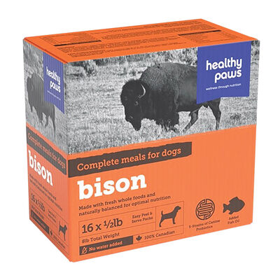 Healthy Paws, Canine Complete Dinner - Bison - 16 x 1/2 lb