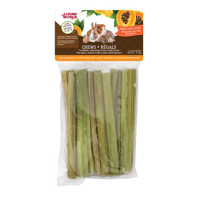 Living World, Small Animal Chews - Papaya Sticks - 10 pk