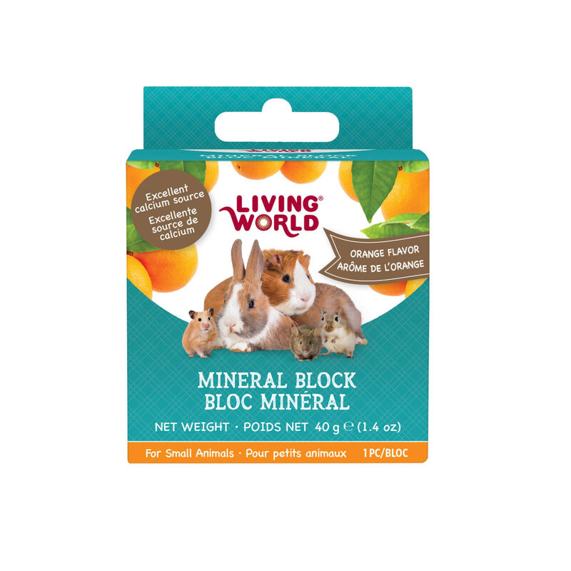 Living World Small Animal Mineral Block - Orange Flavour 40 g image number null