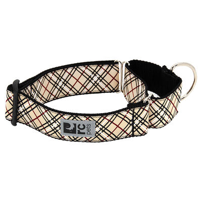 RC Pets, Training Collar - All Webbing - Tan Tartan - Dog Collar