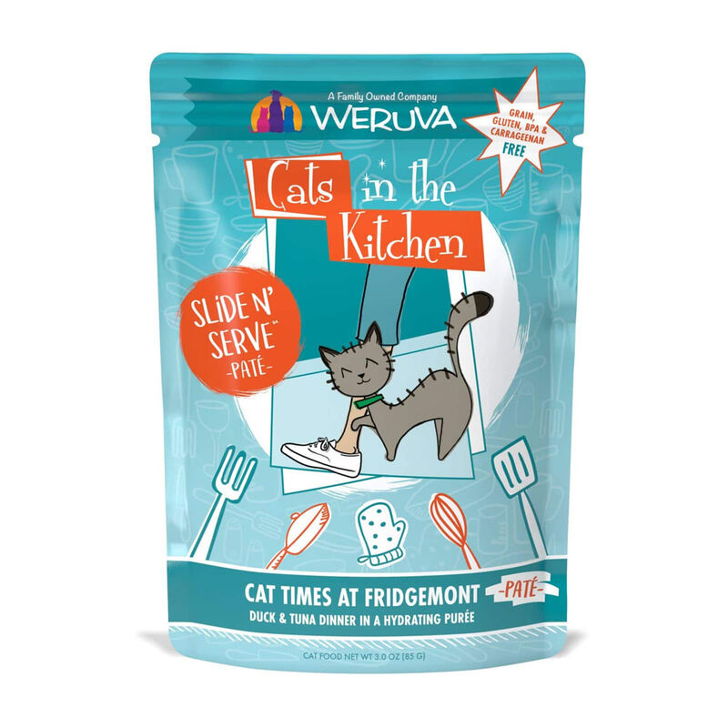 Weruva, Pouch Feline - Cat Times at Fridgemont - Duck & Tuna - 85 g - Pate - Wet Cat Food image number null