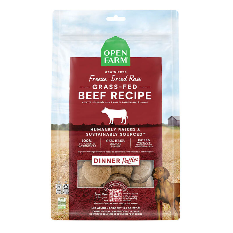 Open Farm, Freeze Dried Patties - Grass-Fed Beef - Freeze Dried Dog Food image number null