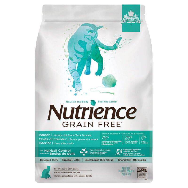 Nutrience, Feline Indoor - Hairball Control - Grain Free Turkey, Chicken, & Duck Recipe image number null