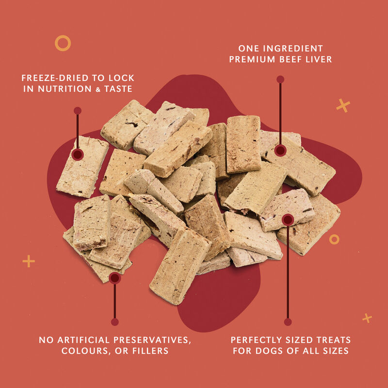 Benny Bully's, Liver Chops Small Bites - 260 g - Freeze Dried Dog Treat image number null