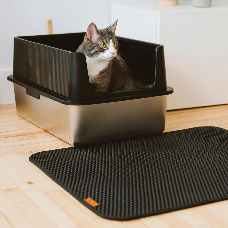 BeOneBreed Stainless Steel Litter Box - Large with High Sides image number null