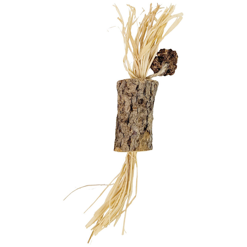 Ren&rsquo;s 50th Anniversary Wood Log with Raffia Cat Toy image number null